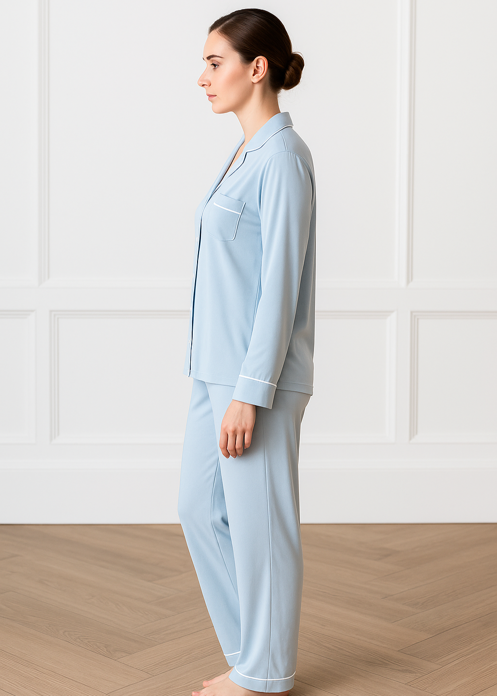 Women's Bamboo Pajama Set - Soft Long Sleeve Sleepwear & Lounge Pants